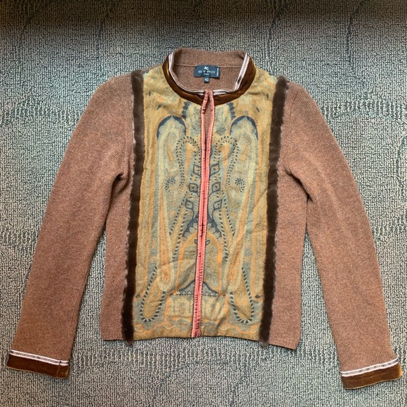 ETRO - Cashmere wool silk cardigan sweater Br XXS